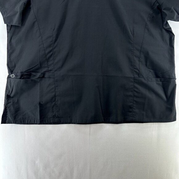 WonderWink WonderWORK Scrub Top Womens Sz 3XL 105 Shaped V-Neck Medical Black - Picture 4 of 11